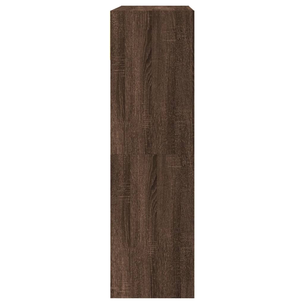 Scarpiera con 2 Cassetti Ribaltabili Rovere Marrone 80x34x116cm