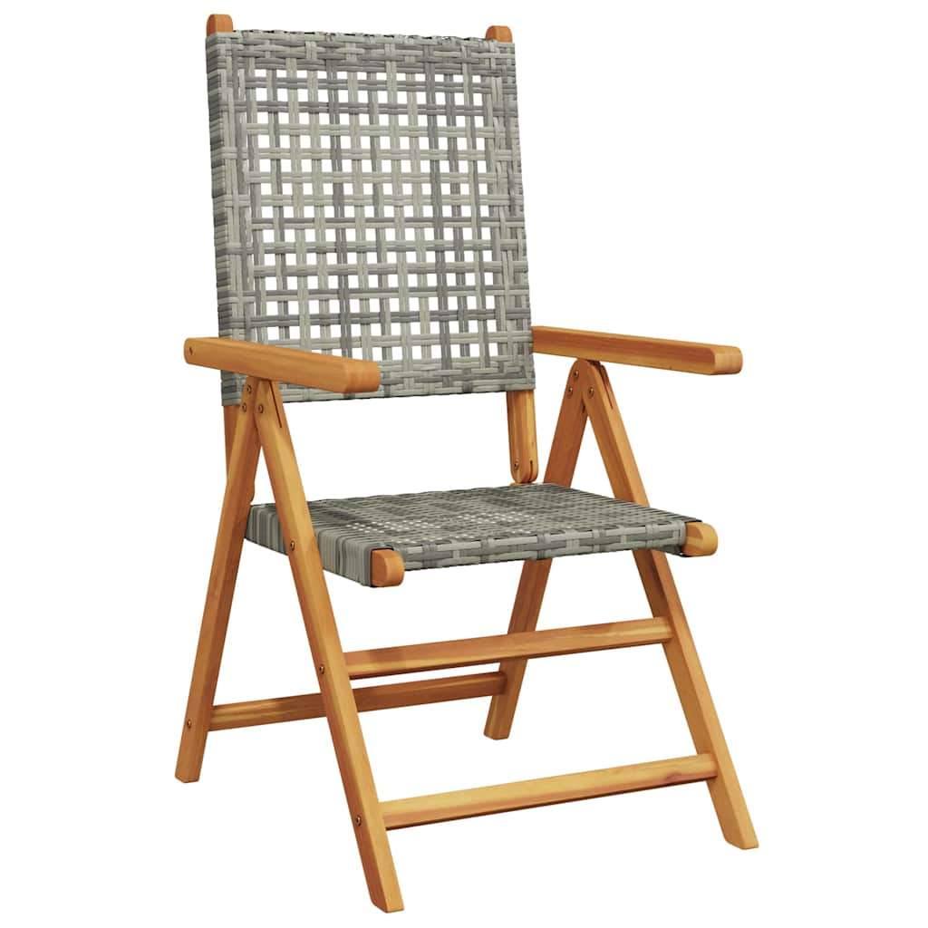 Sedie Reclinabili Pieghevoli 6pz Grigie Polyrattan