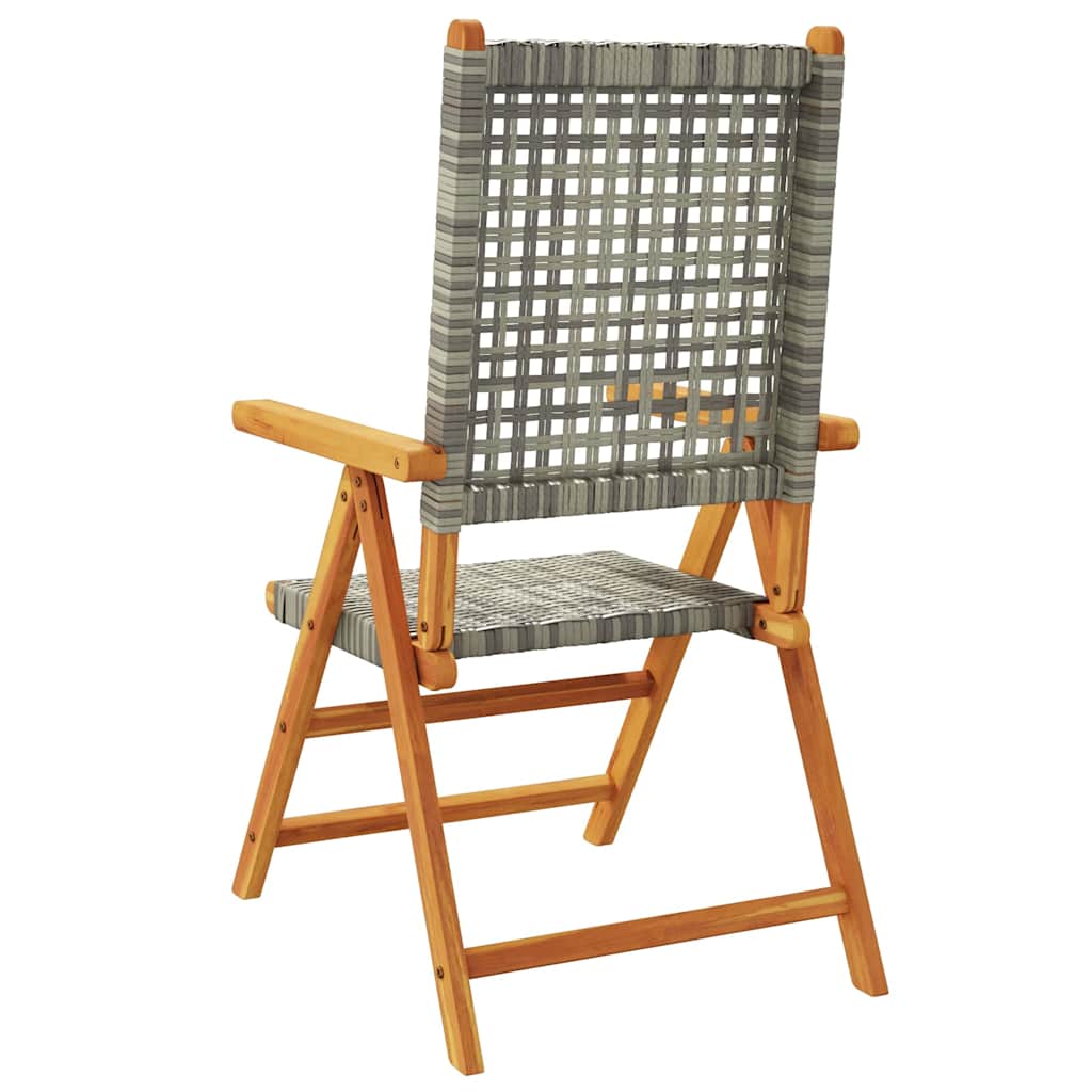 Sedie Reclinabili Pieghevoli 6pz Grigie Polyrattan