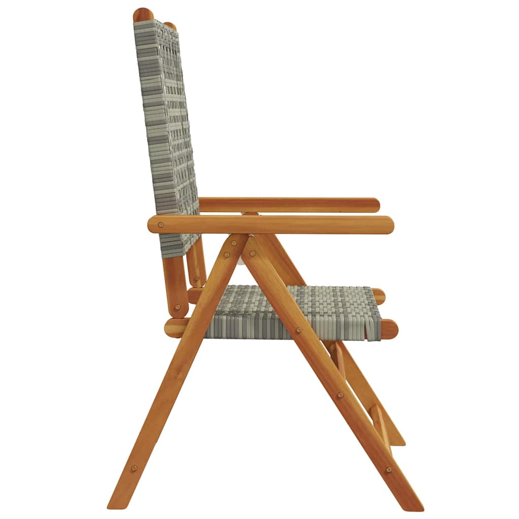 Sedie Reclinabili Pieghevoli 6pz Grigie Polyrattan