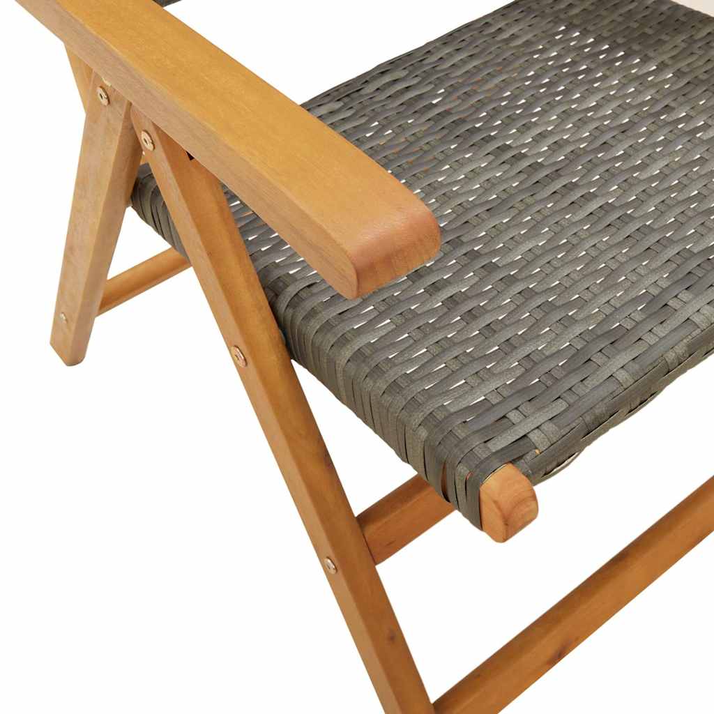 Sedie Reclinabili Pieghevoli 6pz Grigie Polyrattan