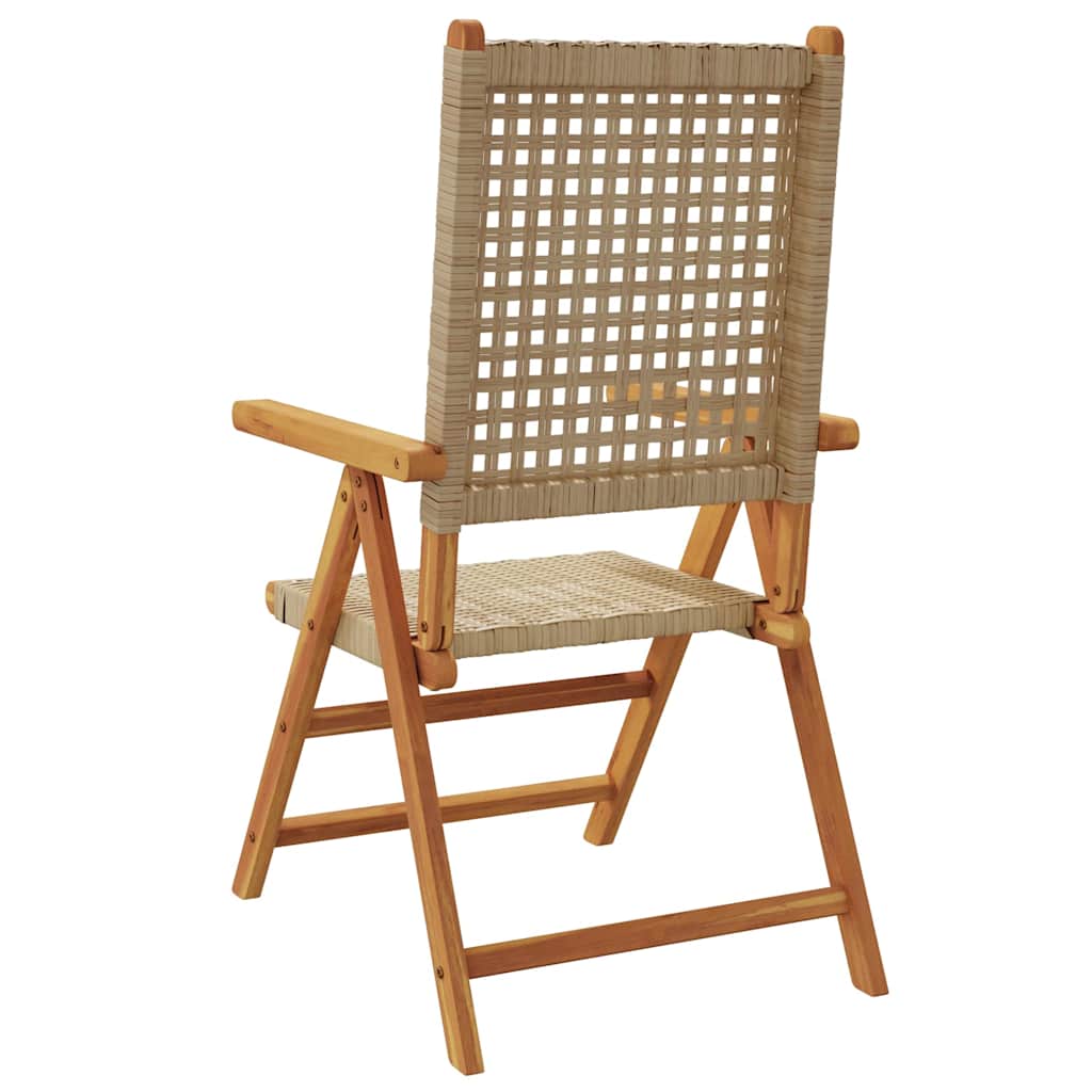 Sedie Reclinabili Pieghevoli 6pz Beige Polyrattan