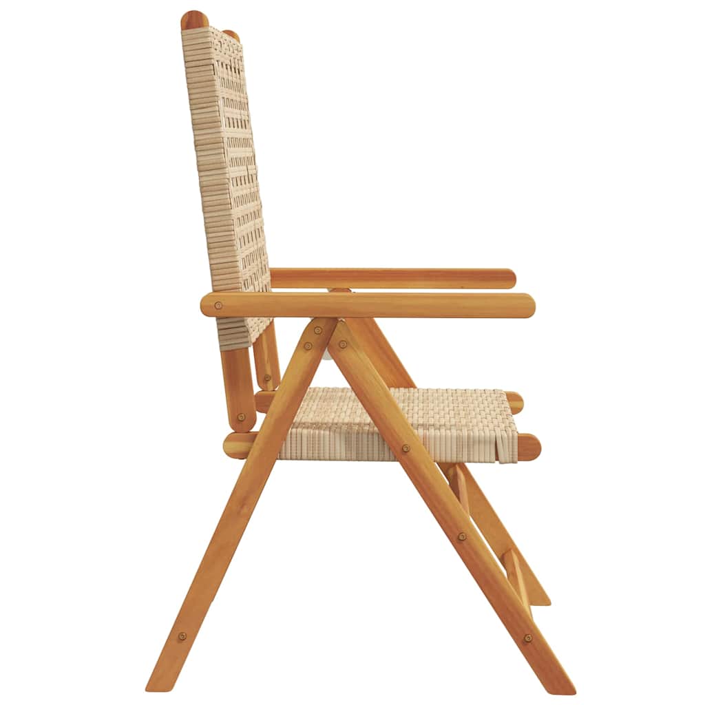 Sedie Reclinabili Pieghevoli 6pz Beige Polyrattan