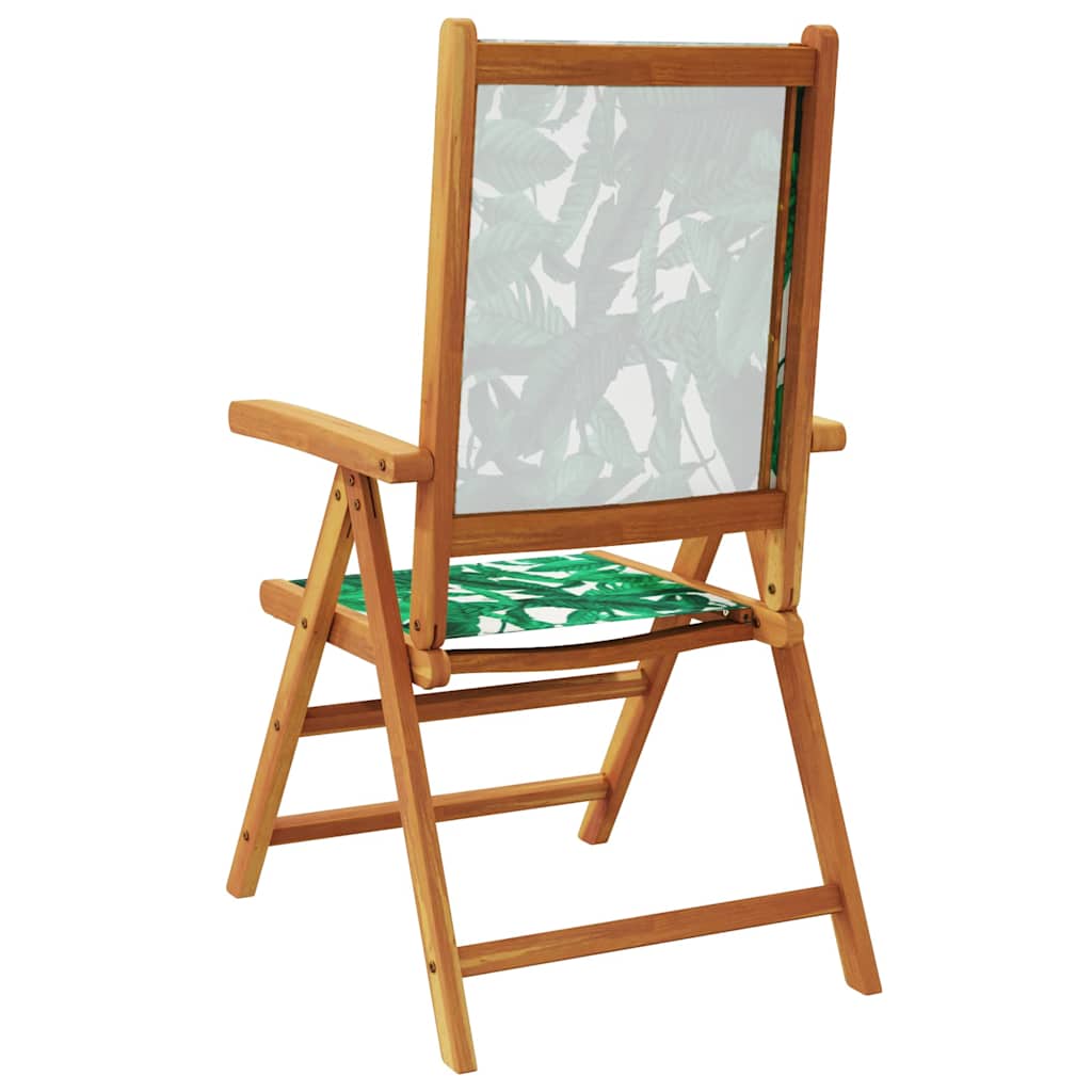 Sedie Reclinabili Pieghevoli 6 pz Verdi Tessuto&Legno Massello