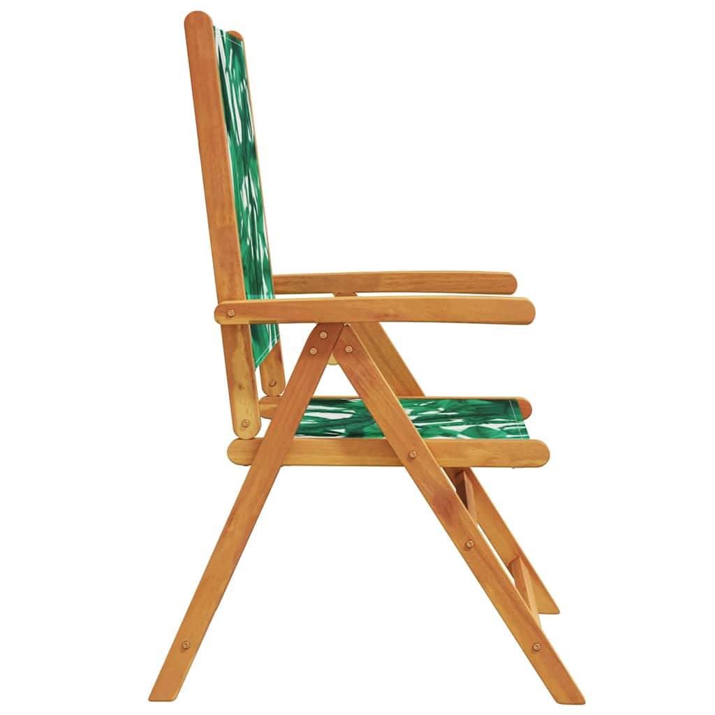 Sedie Reclinabili Pieghevoli 6 pz Verdi Tessuto&Legno Massello