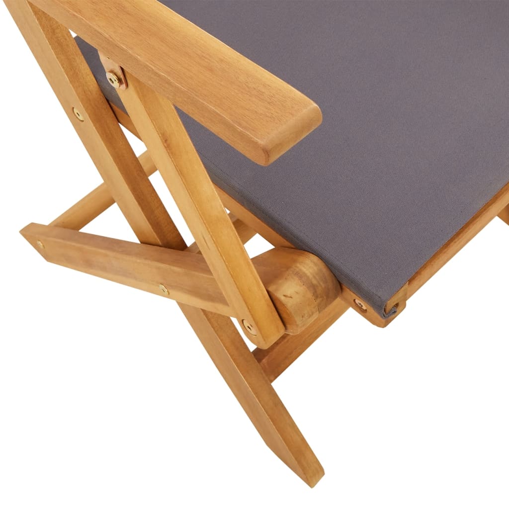 Sedie Pieghevoli 6pz Antracite Tessuto Legno Massello