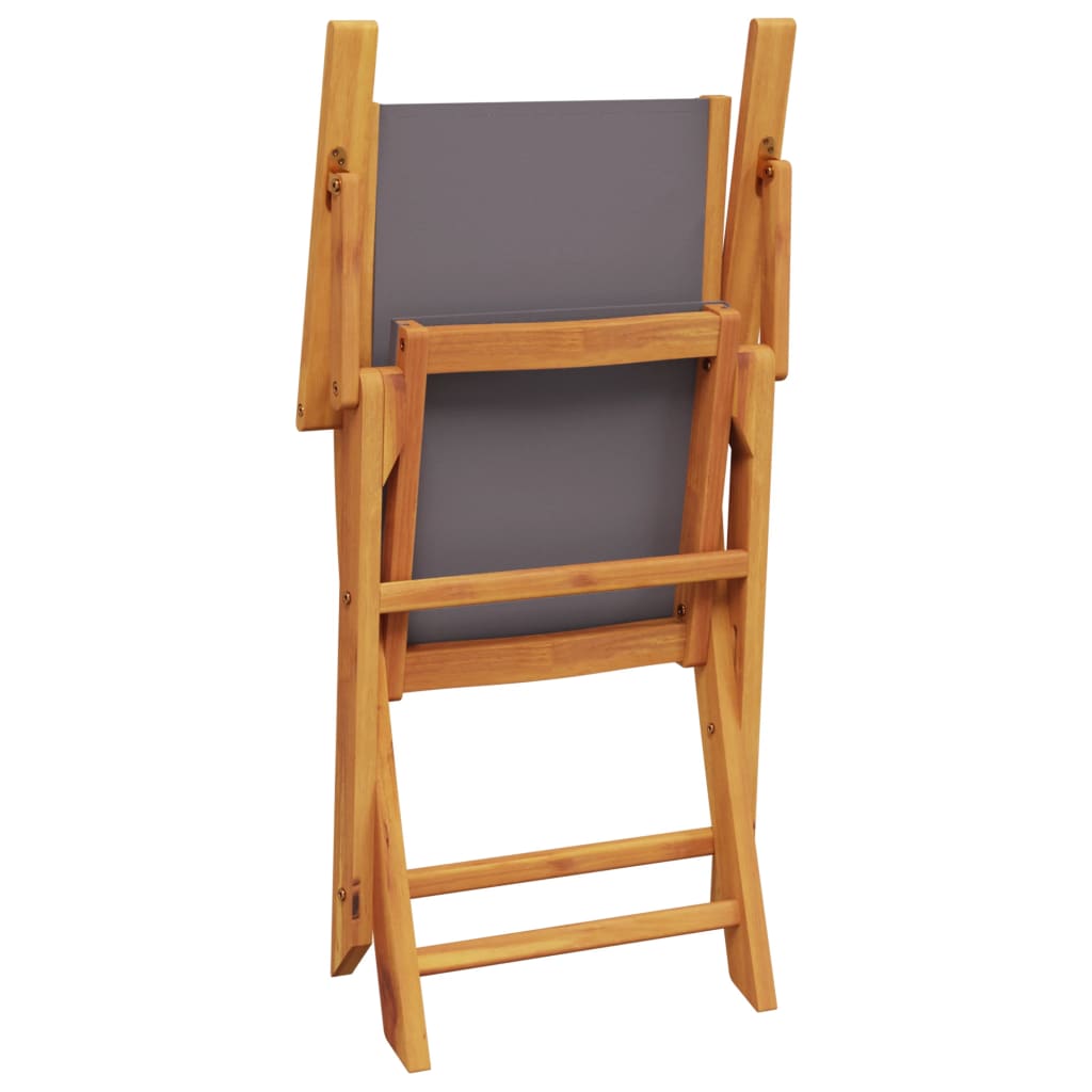 Sedie Pieghevoli 6pz Antracite Tessuto Legno Massello