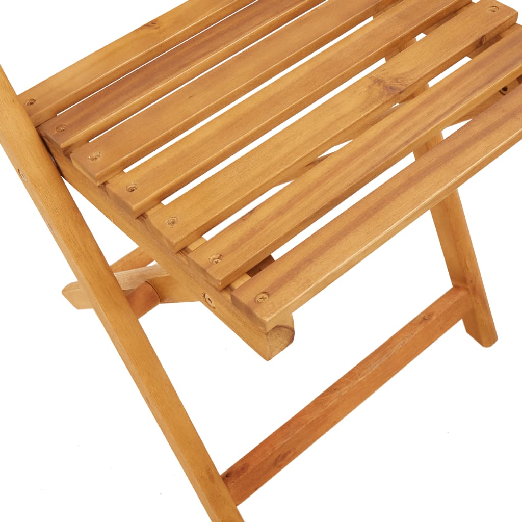 Sedie pieghevoli, 8 pezzi, beige, in legno massello di acacia