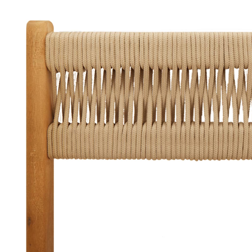 Sedie pieghevoli, 8 pezzi, beige, in legno massello di acacia