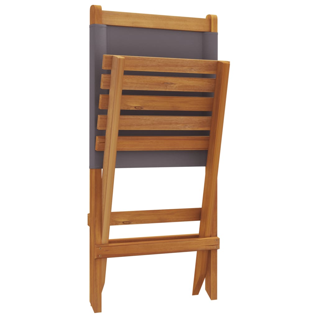 Sedie Pieghevoli 8pz Antracite Tessuto Legno Massello