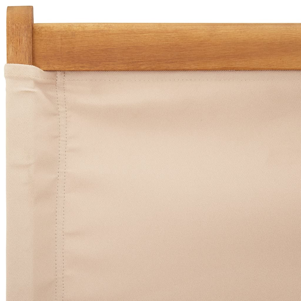 Sedie pieghevoli, 8 pezzi, in tessuto beige e legno massello
