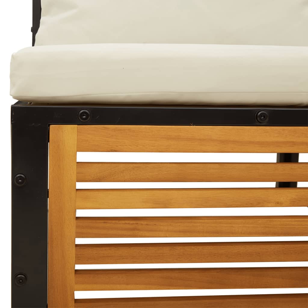Set Divano da Giardino 3pz con Cuscini Legno Massello di Acacia