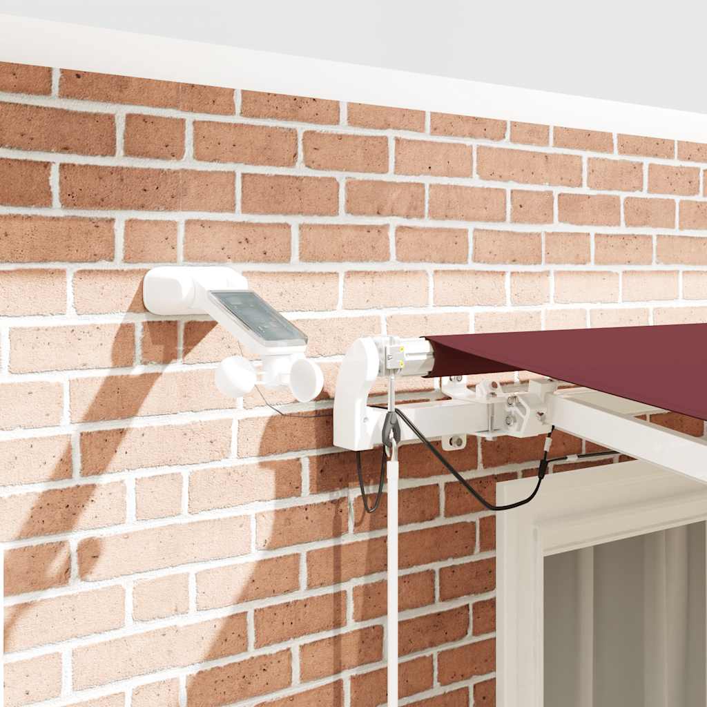 Tenda da Sole Retrattile Automatica con LED Bordò 300x250 cm