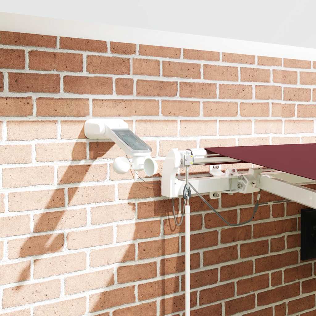 Tenda da Sole Retrattile Automatica con LED Bordò 450x300 cm