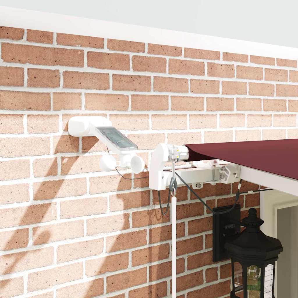 Tenda da Sole Retrattile Automatica con LED Bordò 600x300 cm