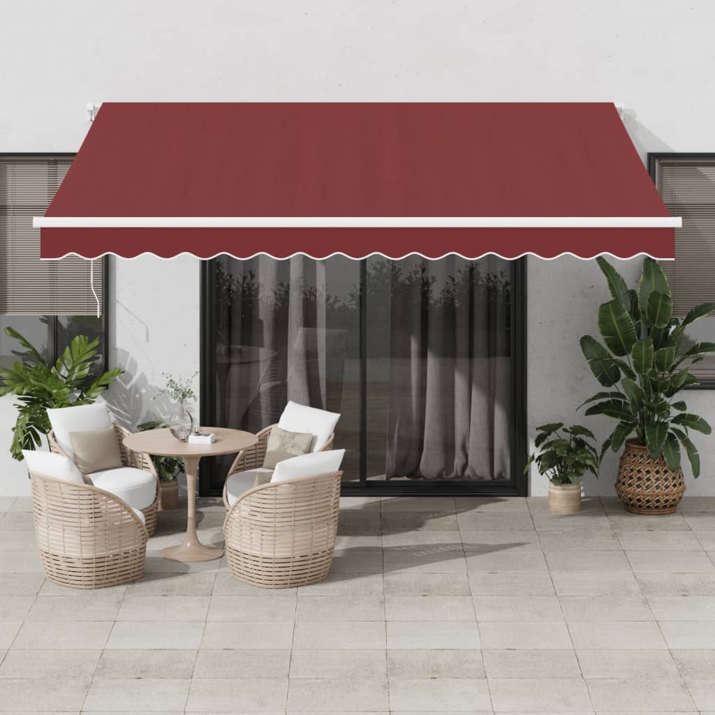 Tenda retrattile Borgogna 400 × 350 cm Poliestere e Alluminio