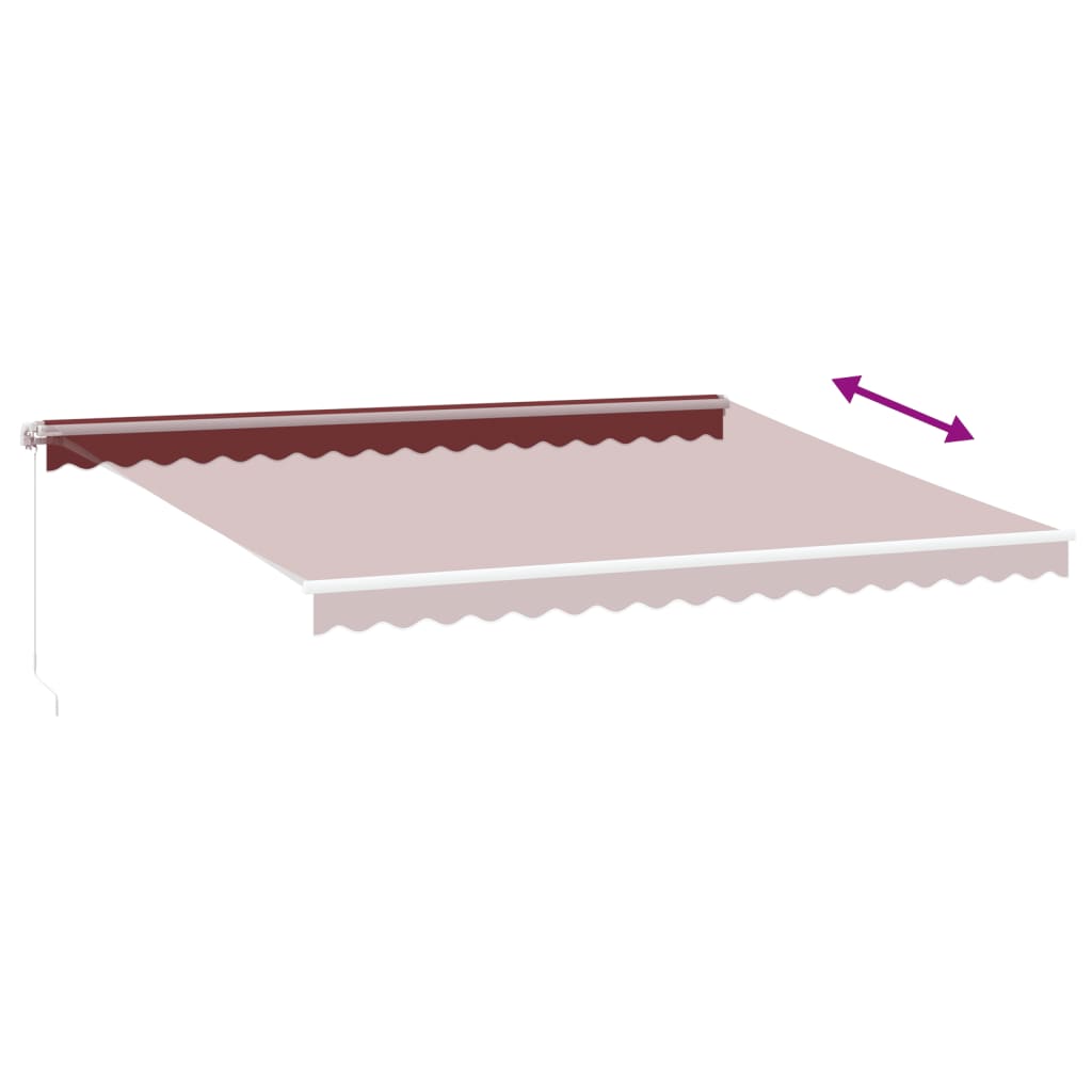 Tenda retrattile Borgogna 450 × 350 cm Poliestere e Alluminio