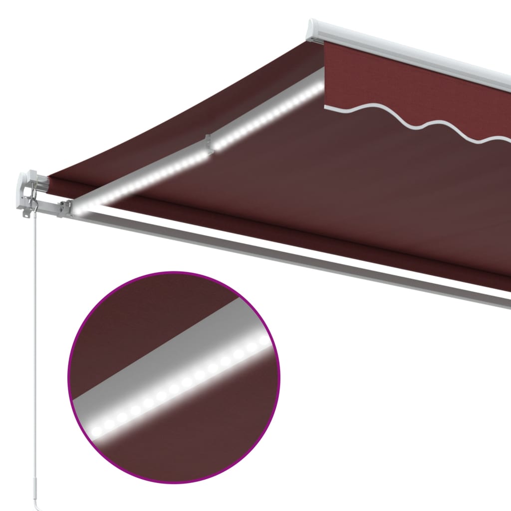 Tenda retrattile Borgogna 500 × 350 cm Tessuto e Alluminio