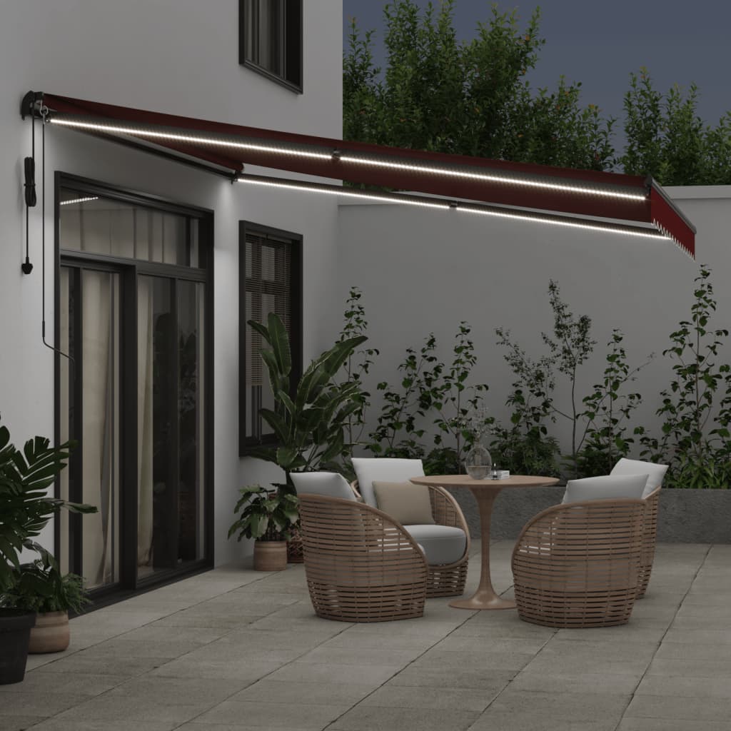 Tenda retrattile Borgogna 400 × 350 cm Poliestere
