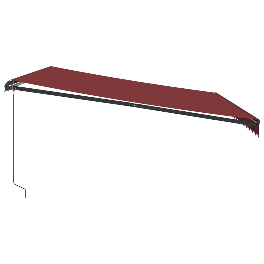 Tenda da Sole Retrattile Manuale con LED Bordò 450x350 cm