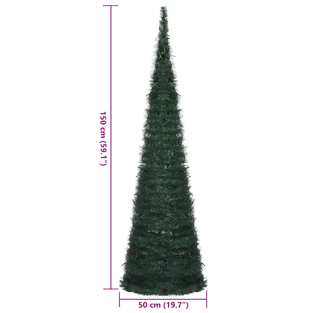 Albero di Natale Artificiale Apribile Preilluminato Verde 150cm