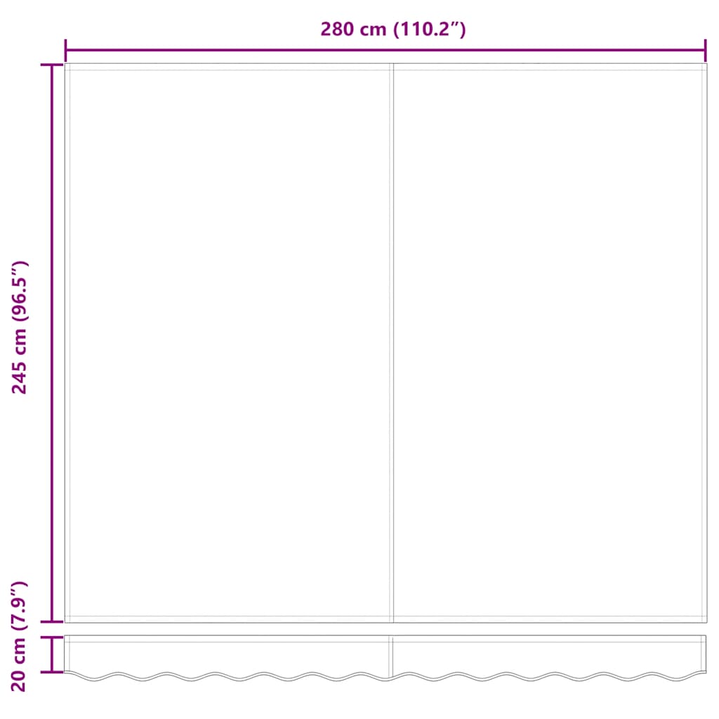 Tenda da Sole Retrattile Manuale Bordò 300x250 cm