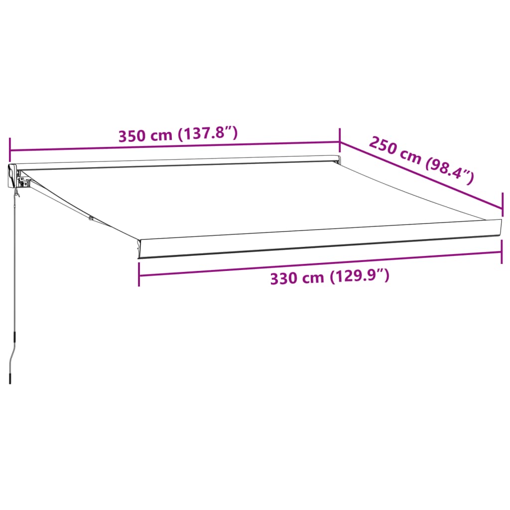 Tenda da Sole Retrattile Manuale Bordò 350x250 cm