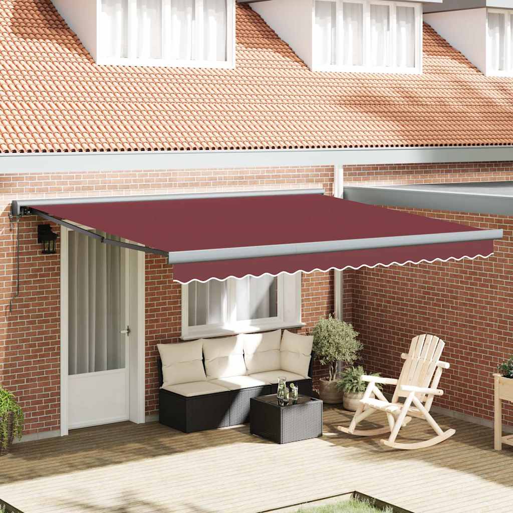 Tenda retrattile Bordeaux con Cornice Antracite 400 × 300 cm