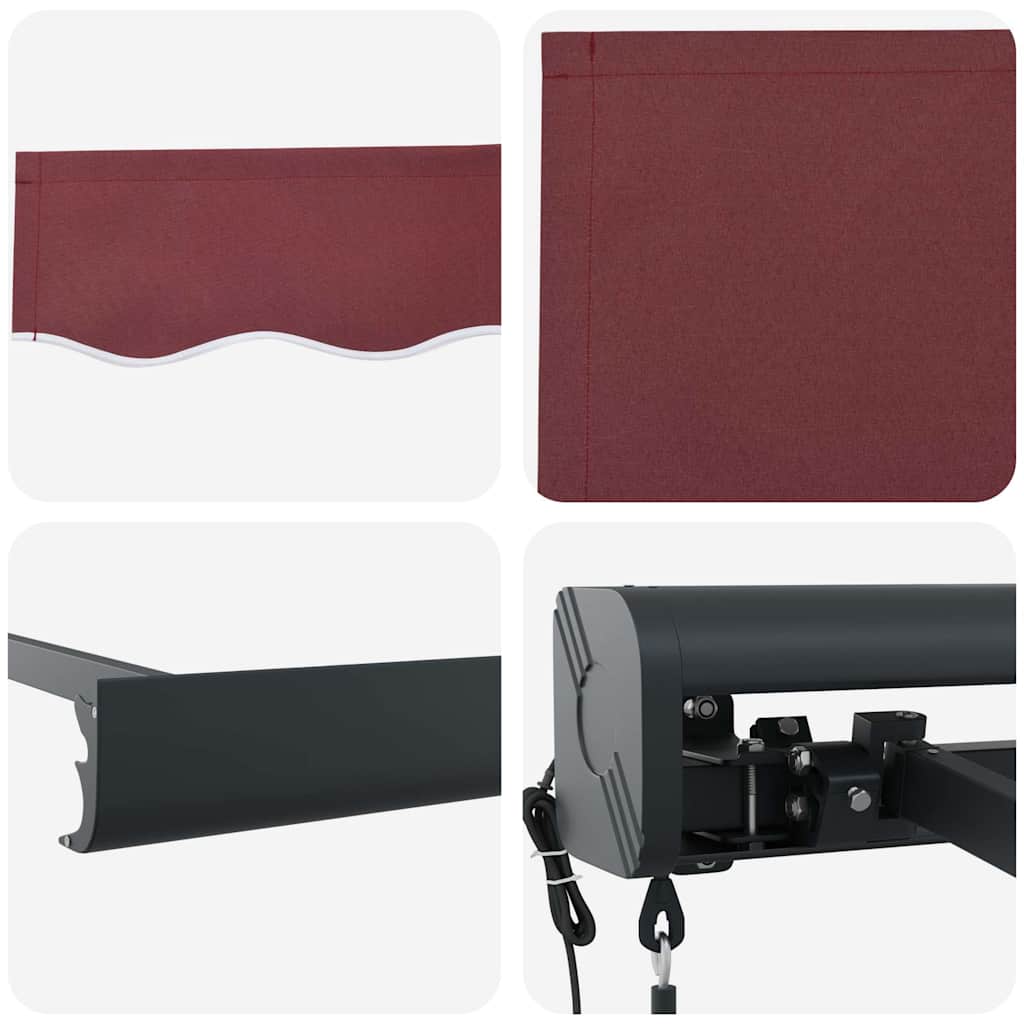 Tenda retrattile Bordeaux con Cornice Antracite 400 × 300 cm