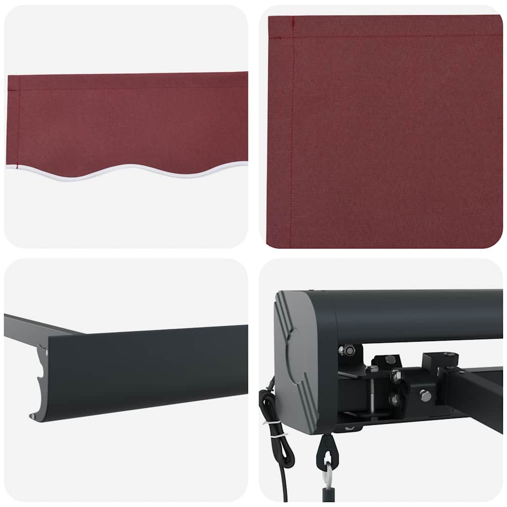 Tenda retrattile Bordeaux con Cornice Antracite 500 × 300 cm