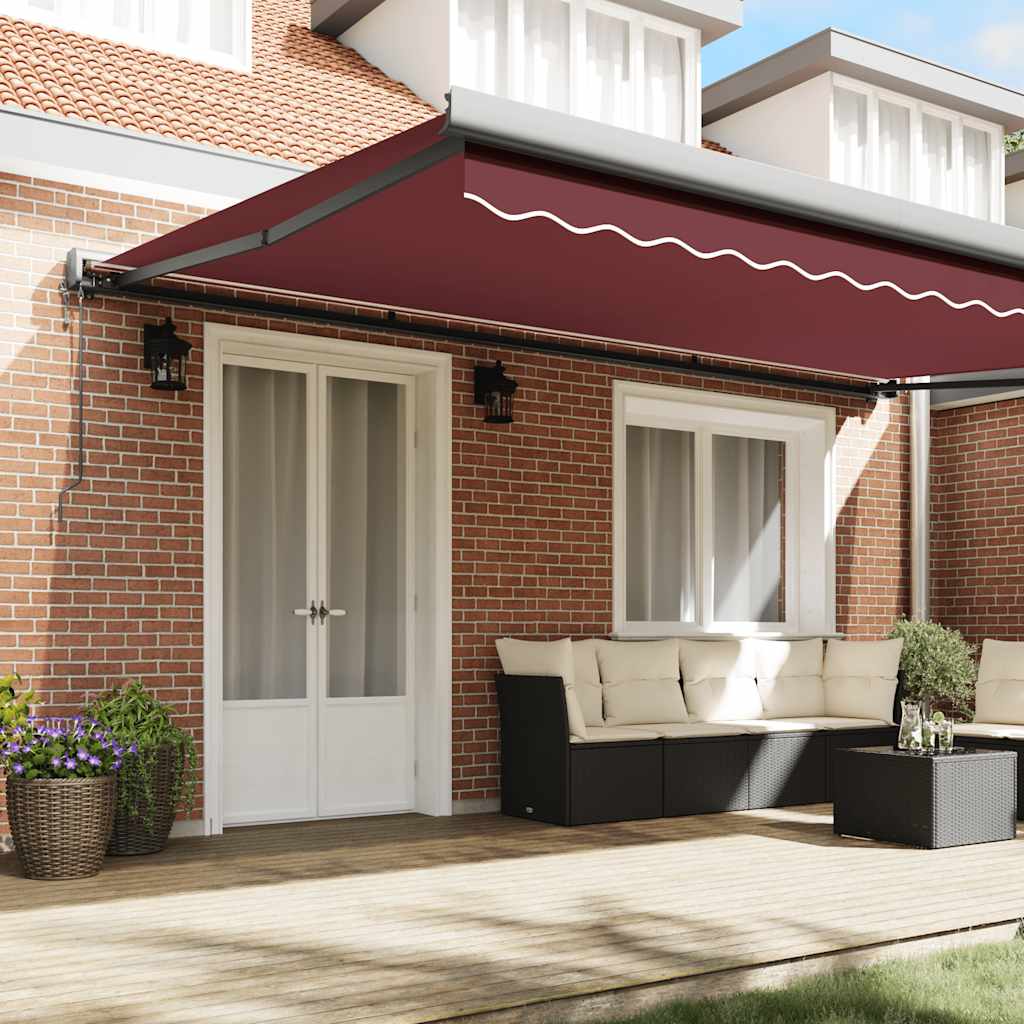 Tenda retrattile Bordeaux con Cornice Antracite 500 × 300 cm