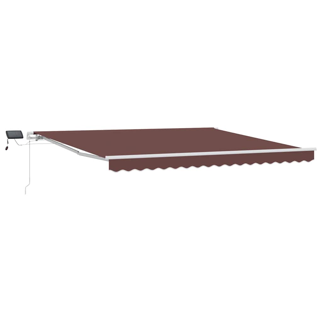 Tenda retrattile Marrone 400 × 300 cm Tessuto e Alluminio