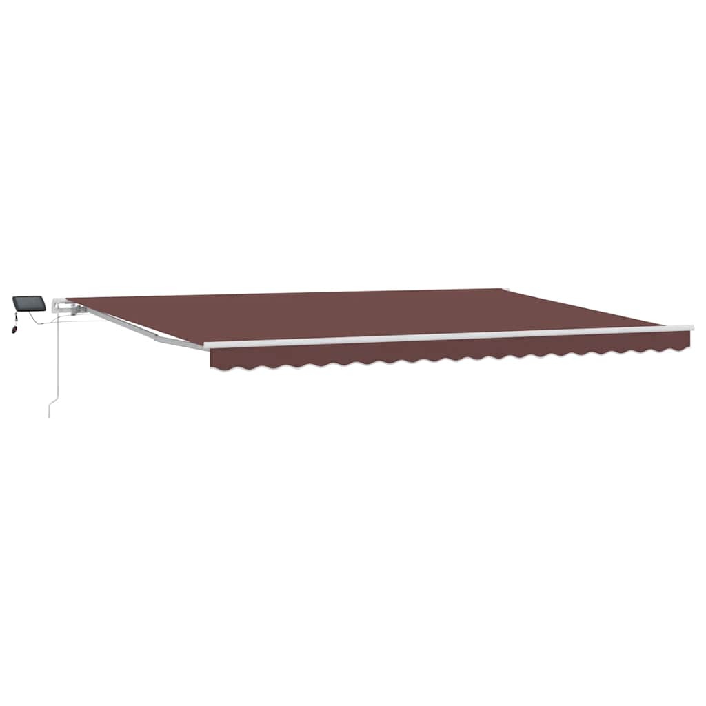 Tenda retrattile Marrone 500 × 300 cm Tessuto e Alluminio