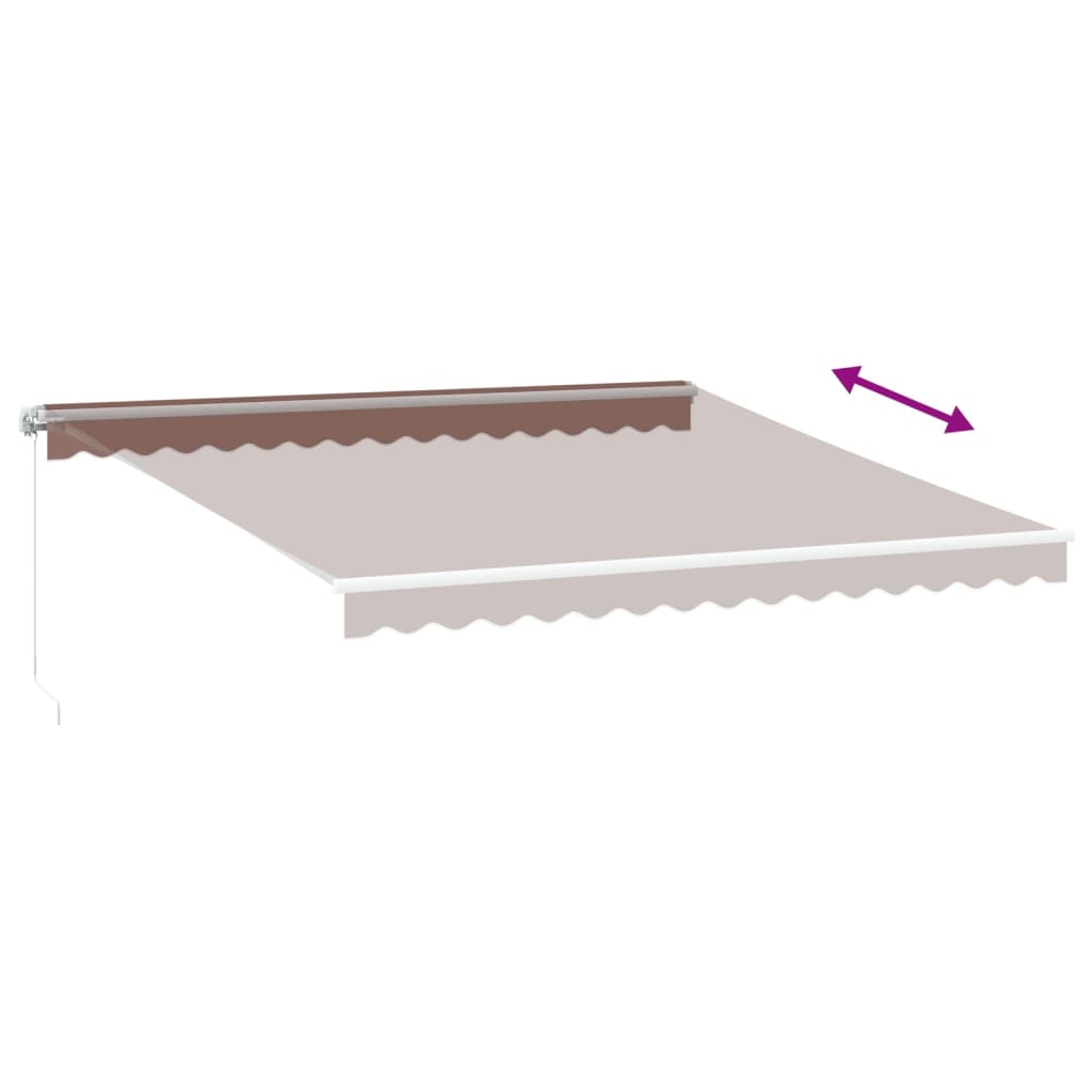 Tenda retrattile Marrone 400 × 350 cm Poliestere e Alluminio