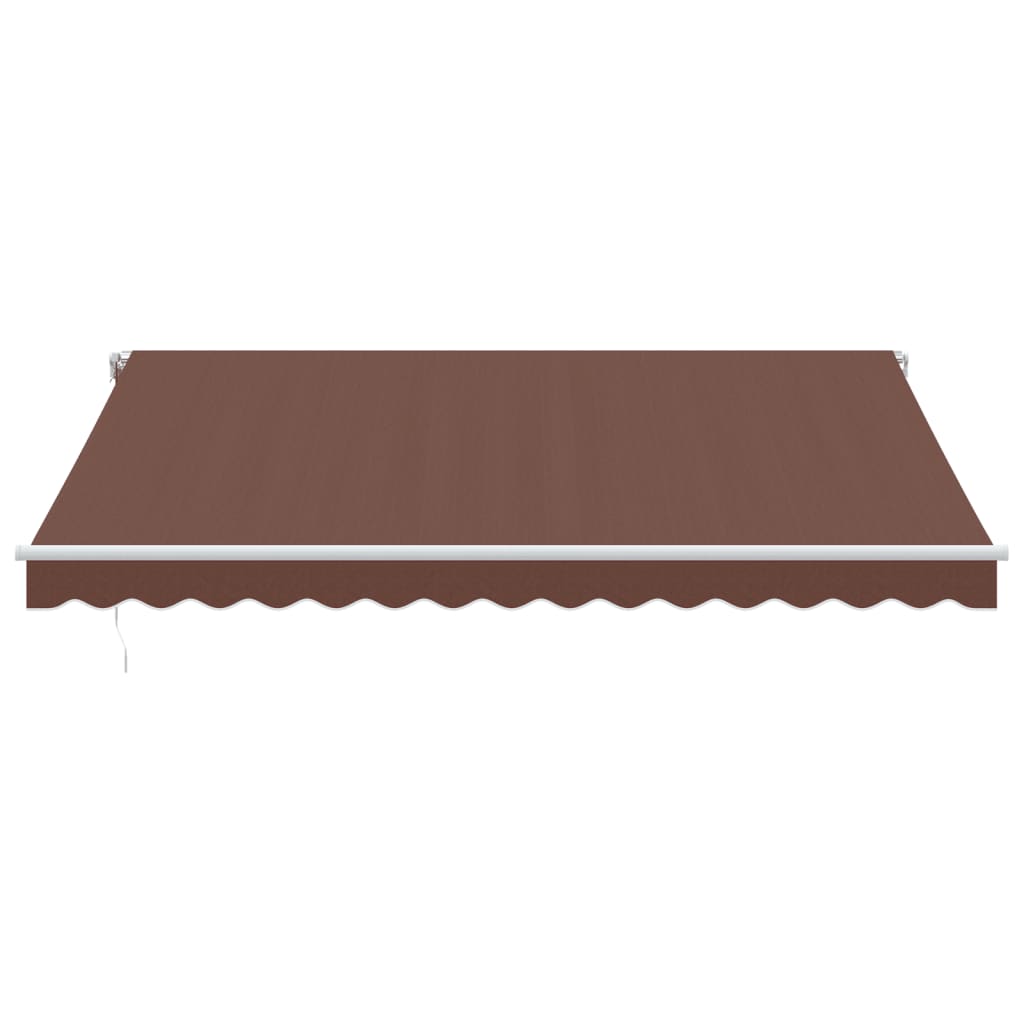 Tenda retrattile Marrone 400 × 350 cm Tessuto e Alluminio