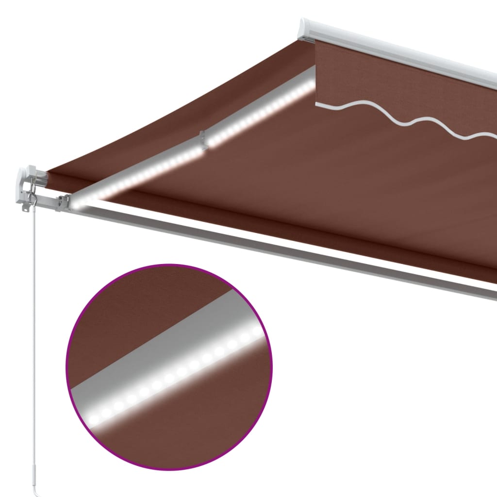 Tenda retrattile Marrone 400 × 350 cm Tessuto e Alluminio