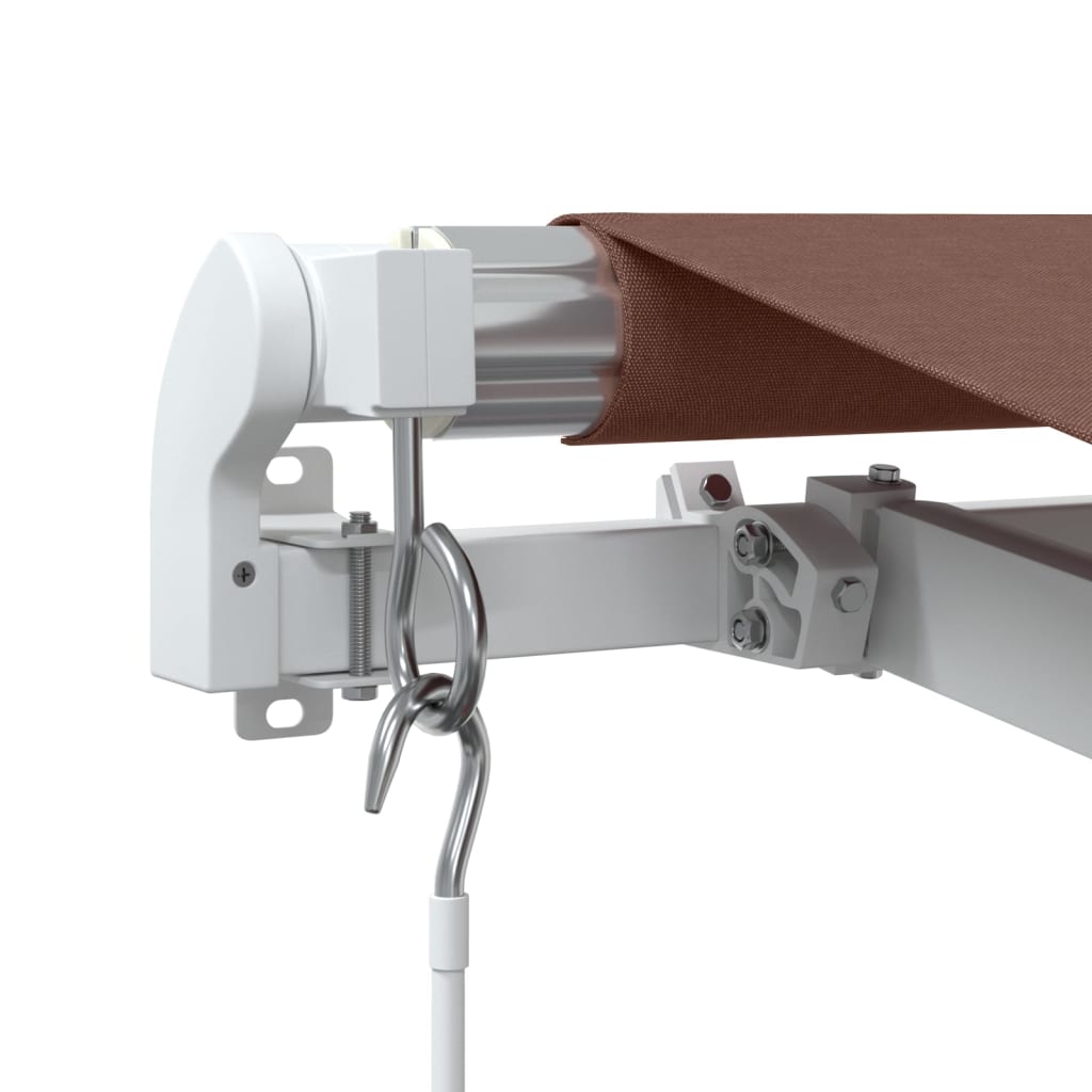 Tenda retrattile Marrone 450 × 350 cm Poliestere e Alluminio