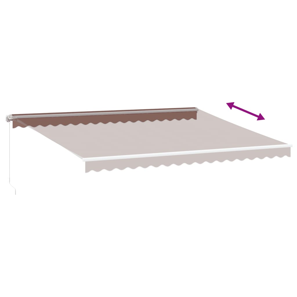 Tenda retrattile Marrone 450 × 350 cm Poliestere e Alluminio