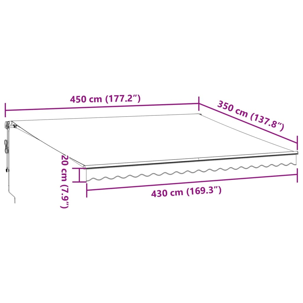 Tenda da Sole Retrattile Automatica Marrone 450x350 cm