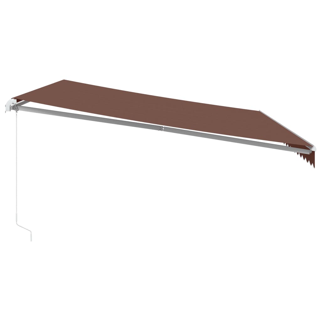 Tenda retrattile Marrone 500 × 350 cm Poliestere e Alluminio