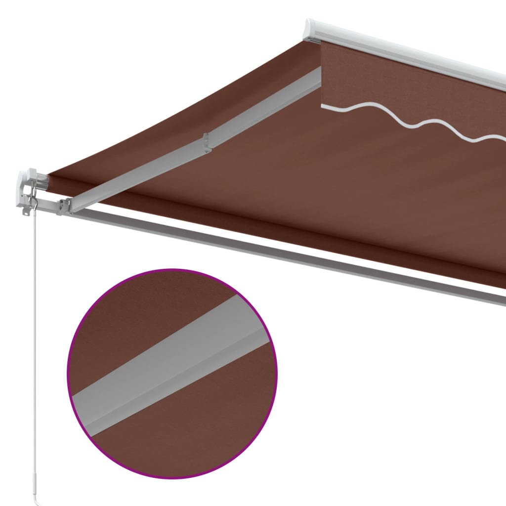Tenda retrattile Marrone 500 × 350 cm Poliestere e Alluminio