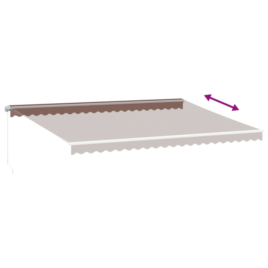 Tenda retrattile Marrone 500 × 350 cm Poliestere e Alluminio