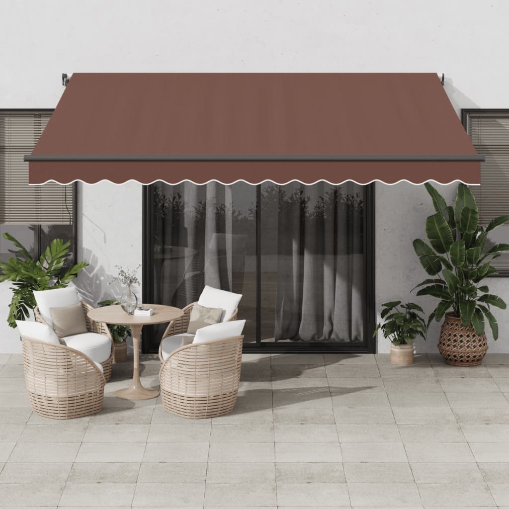 Tenda retrattile Marrone 400 × 350 cm Poliestere