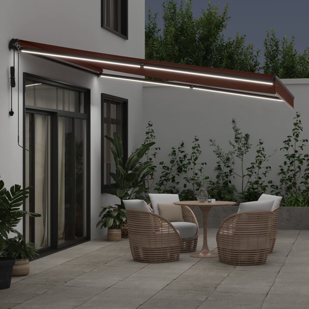Tenda retrattile Marrone 400 × 350 cm Poliestere