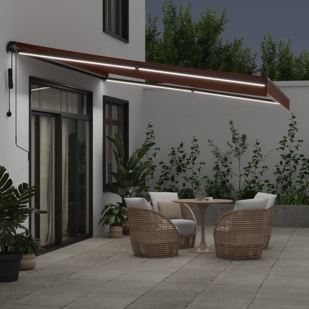 Tenda retrattile Marrone 450 × 350 cm Poliestere