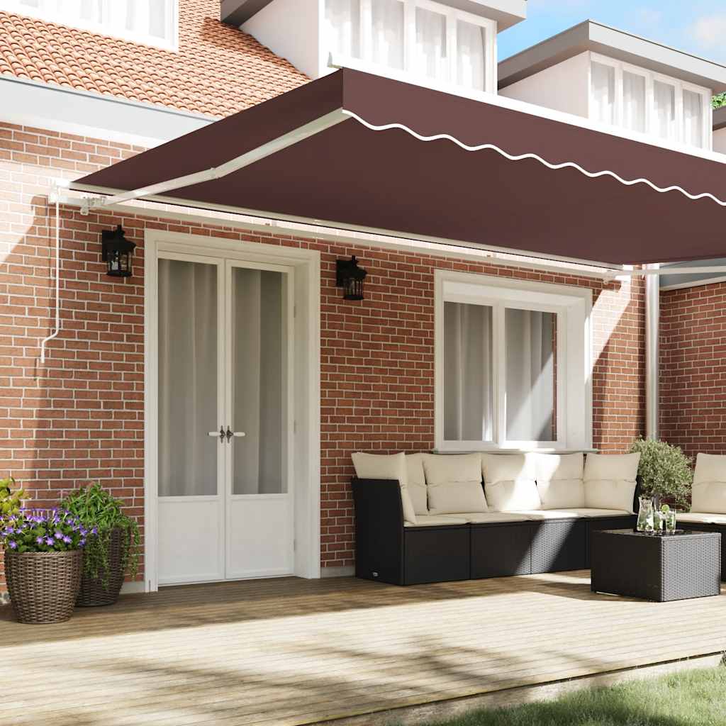 Tenda Sole Retrattile Manuale 500x300 cm Marrone