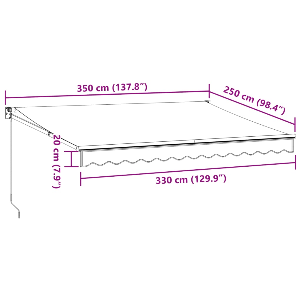 Tenda Sole Retrattile Manuale 350x250 cm Marrone