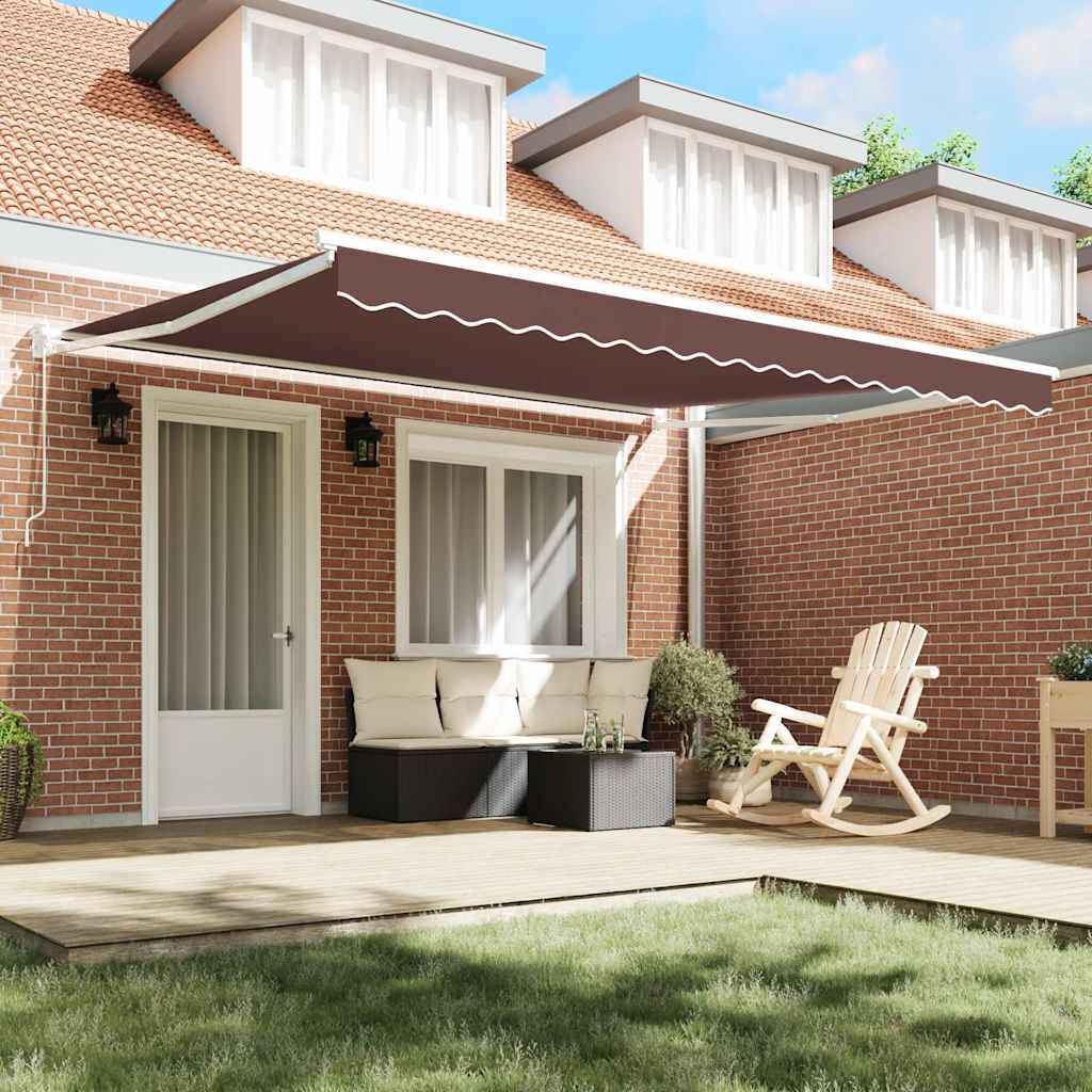 Tenda Sole Retrattile Manuale 400x300 cm Marrone