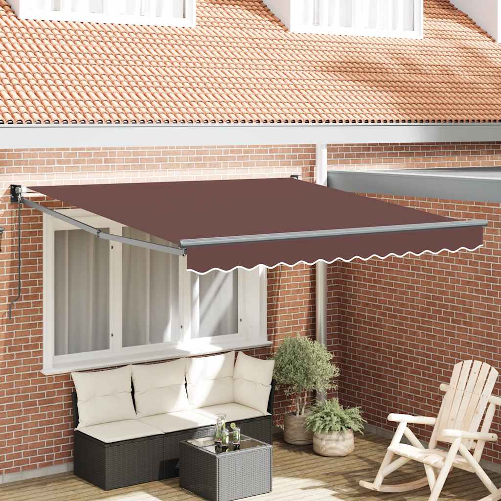 Tenda Sole Retrattile Manuale 300x250 cm Marrone