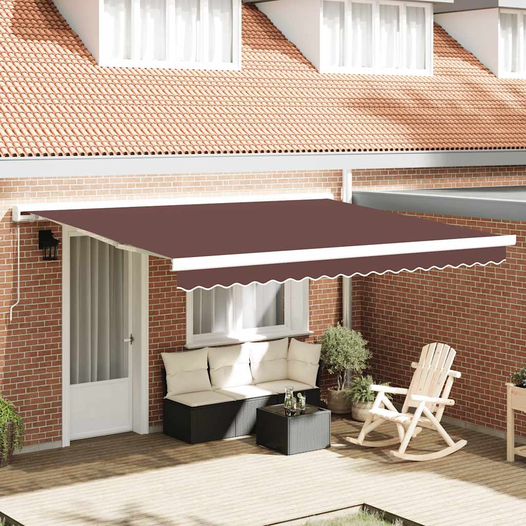 Tenda Sole Retrattile Manuale 400x300 cm Marrone